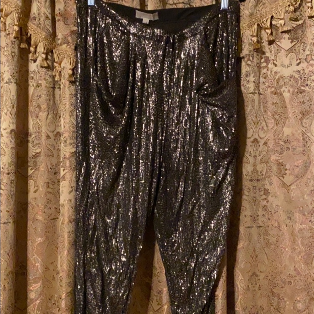 Michael Kors gold sequin harem pants, L